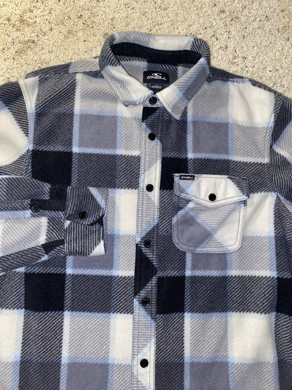 O’Neill Surfer Wear Mens Small Heavy Duty Beach Blue Flannel Button Up Shirt